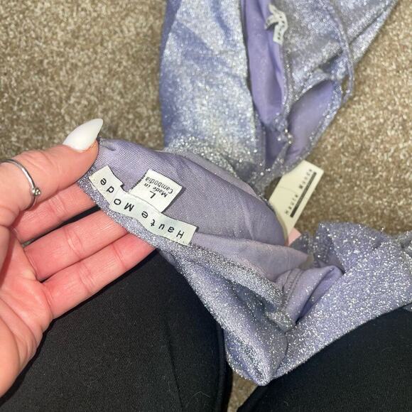 Haute Monde 2 piece body suit& shrug sparkly NEW shimmer SZ LG - Picture 4 of 10